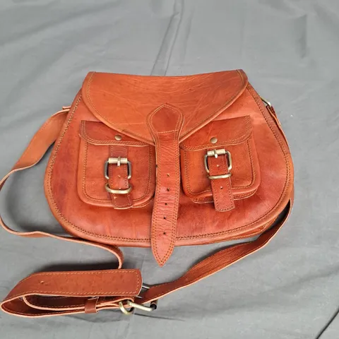 FIRU HANDMADE LEATHER SATCHEL BAG IN RUST BROWN ONE SIZE