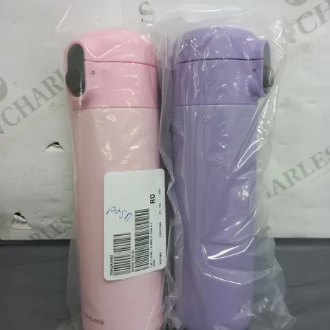 BOXED LOCK&LOCK X2 METAL INSULATED BOTTLES IN PINK AND PURPLE
