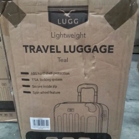 BOXED LUGG LIGHTWEIGHT TRAVEL LUGGAGE HARD SHELL CASE -TEAL-