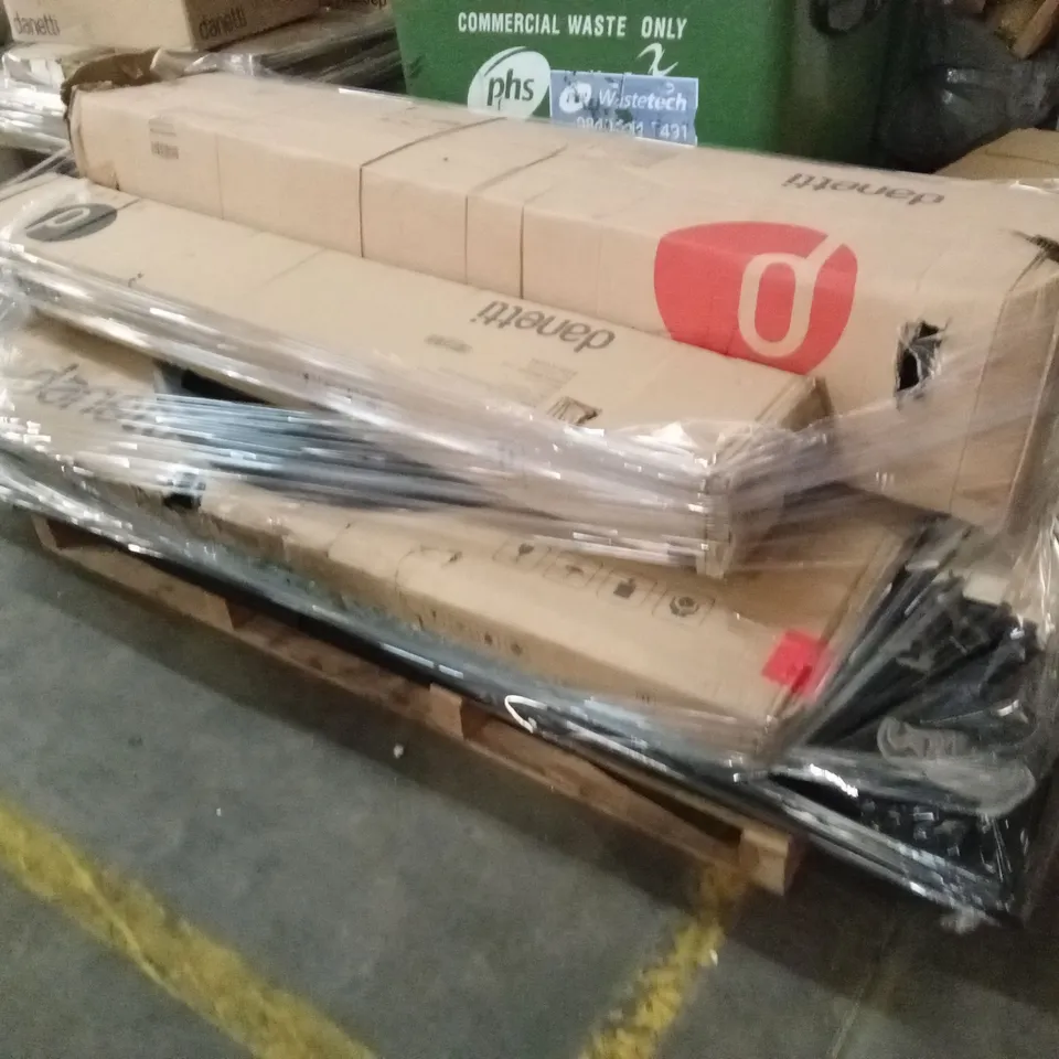 PALLET OF INCOMPLETE DANETTI FURNITURE PARTS AND PIECES 