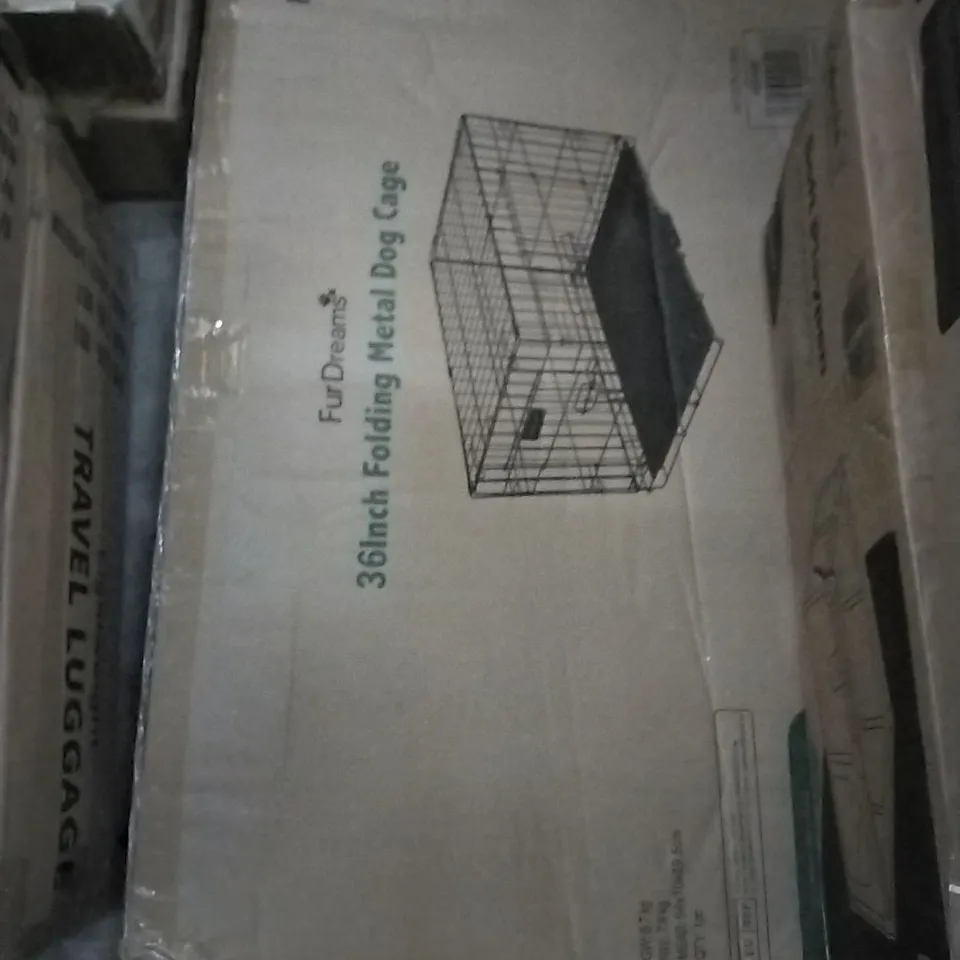 BOXED FURDREAMS 36INCH FOLDING METAL DOG CAGE 