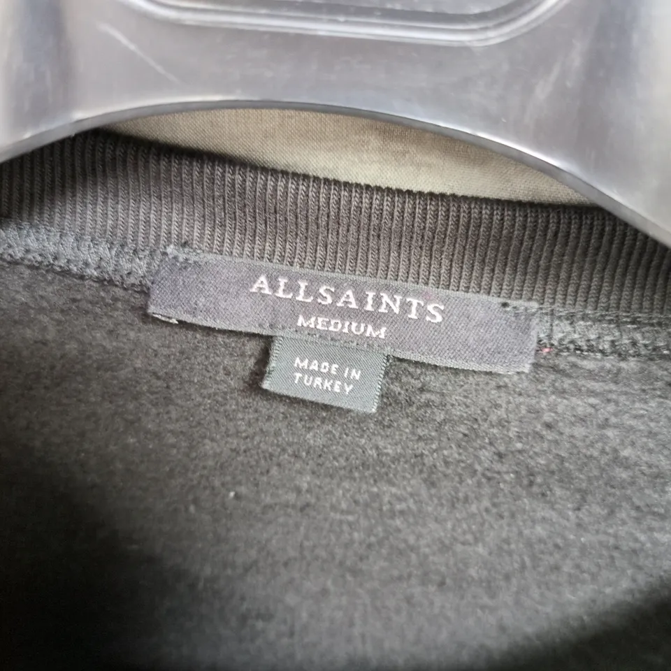 ALLSAINTS BLACK KNIT TOP DRESS WITH LACE HEM, WOMEN'S, MEDIUM