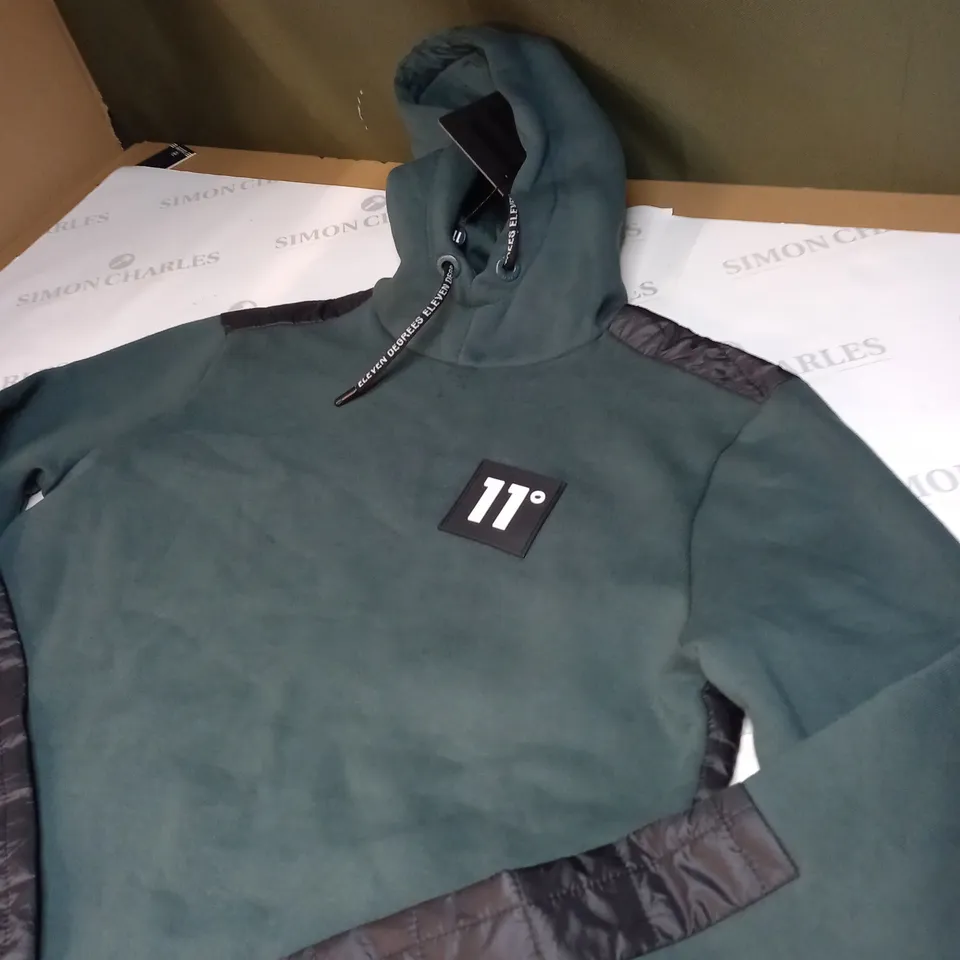 11 DEGREES GREEN HOODIE SIZE XS