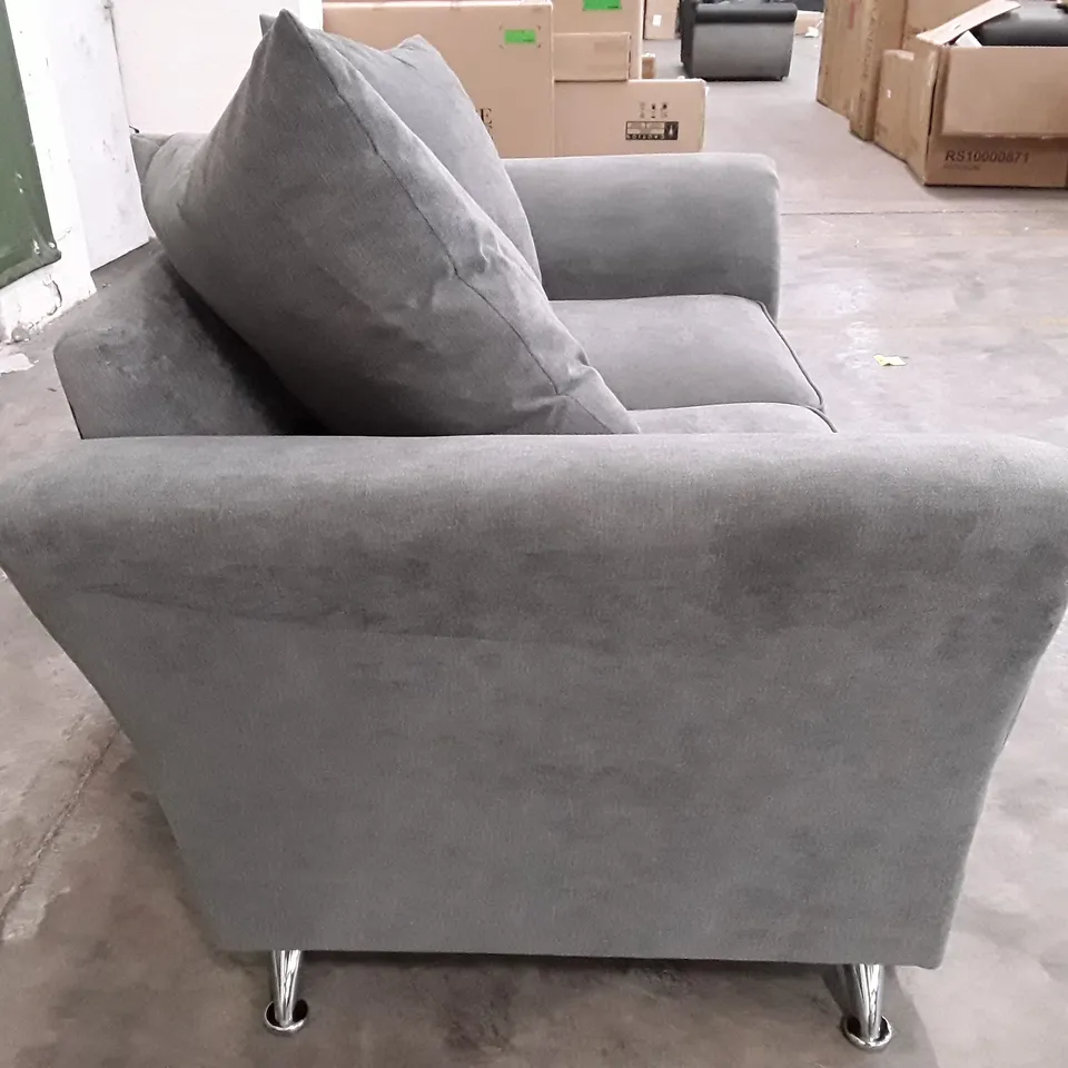 QUALITY DESIGNER 2 SEATER SOFA - GREY FABRIC