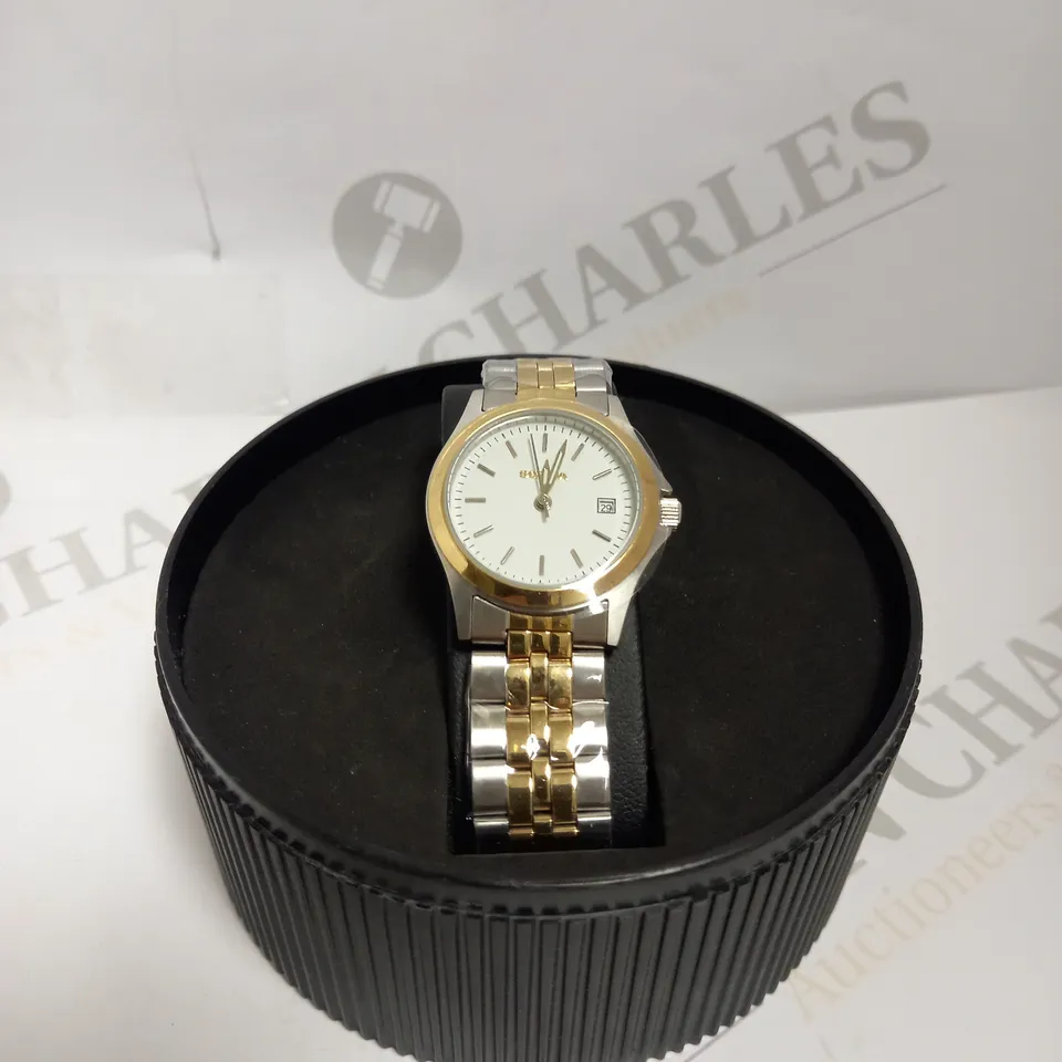 SCANIA SILVER/GOLD EFFECT LINK STRAPPED LADIES WATCH 