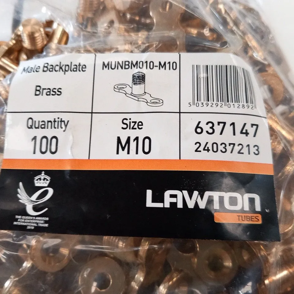 APPROXIMATELY 1000 BRAND NEW LAWTON MALE BACKPLATE MUNBM010-M10