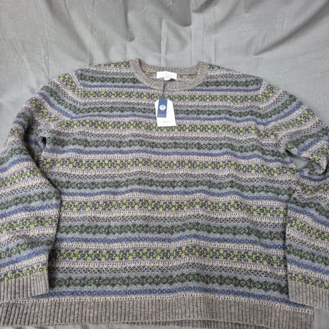 SEASALT CORNWALL MENS CARRACKS JUMPER IN TILLING STONE GREY - XXL