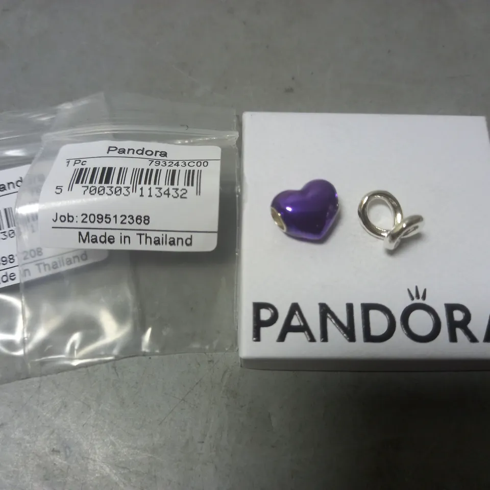 PANDORA PURPLE HEART CHARM