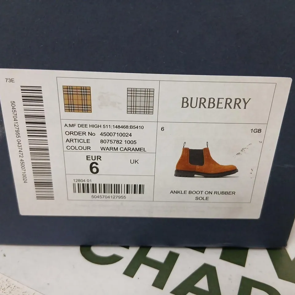 TRICKER'S BURBERRY CHELSEA BOOTS – WARM CARAMEL SUEDE, UK 6