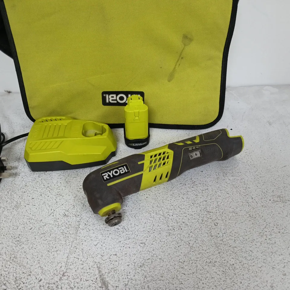 RYOBI CORDLESS MULTI-TOOL WITH BATTERY & CHARGER - RMT1201