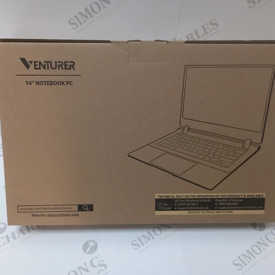 BRAND NEW BOXED VENTURER EUROPA 14 PLUS 14" FULL HD LAPTOP INTEL 2.6GHZ 64GB SSD 4GB RAM - BLACK