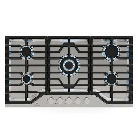 TURBOCAST 90CM GAS HOB 5 BURNERS SILVER