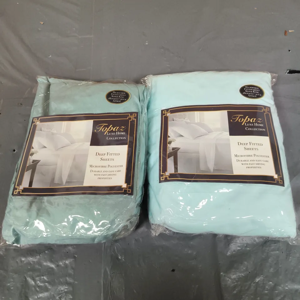 APPROXIMATELY 10 TOPAZ LUXE HOME COLLECTION DEEP FITTED SHEETS