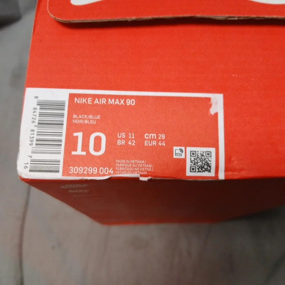 BOXED NIKE AIR MAX 90 SHOES – BLACK/BLUE, UK 10 (US 11)