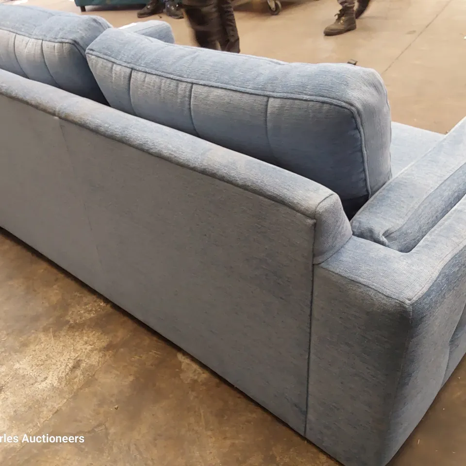 QUALITY BRITISH DESIGNER LOUNGE Co. MADISON TWO SEATER SOFA BLUE FABRIC 