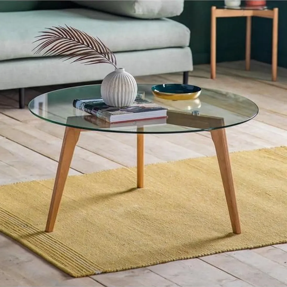 BOXED SIMARD ROUND COFFEE TABLE OAK