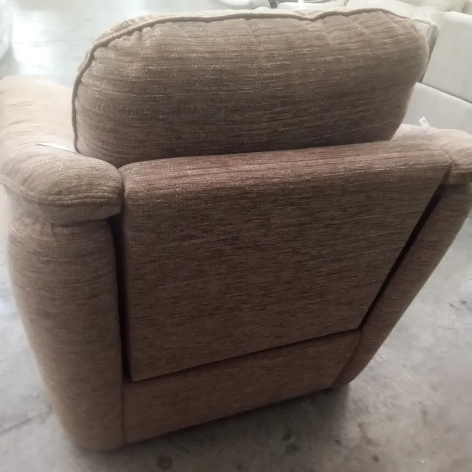 DESIGNER G PLAN MADE JACKSON MANUAL RECLINER CHAIR - VICTORIA GINGER FABRIC 