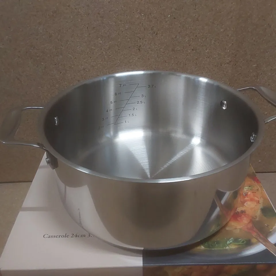 BOXED STELLAR 7000, 24cm STAINLESS STEEL CASSEROLE DISH - NO LID