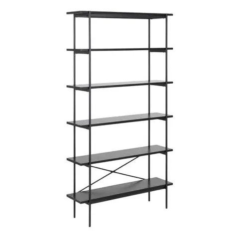 BOXED ANGUS BOOKCASE WITH 5 SHELVES IN BLACK