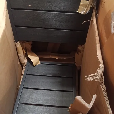 BOXED SET OF 4 VALLETTA GREY SLATTED CHAIRS