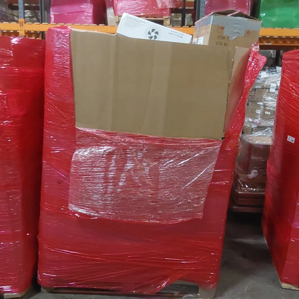 PALLET OF ASSORTED ITEMS TO INCLUDE: PIZZA OVEN, SMART AIR FRYER, INFRARED HEATING PANEL, CEILING FAN, MONITOR ECT