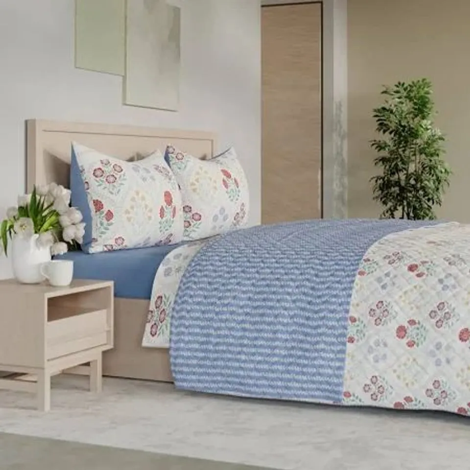SUPERSOFT BY COZEE HOME FLORAL QUILTED BEDSPREAD