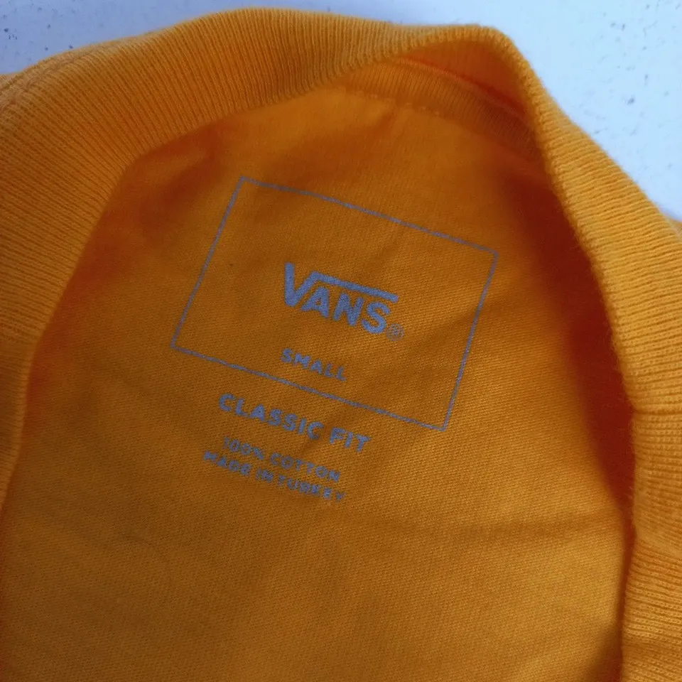 VANS YELLOW LONG-SLEEVE T-SHIRT – SMALL, CLASSIC FIT