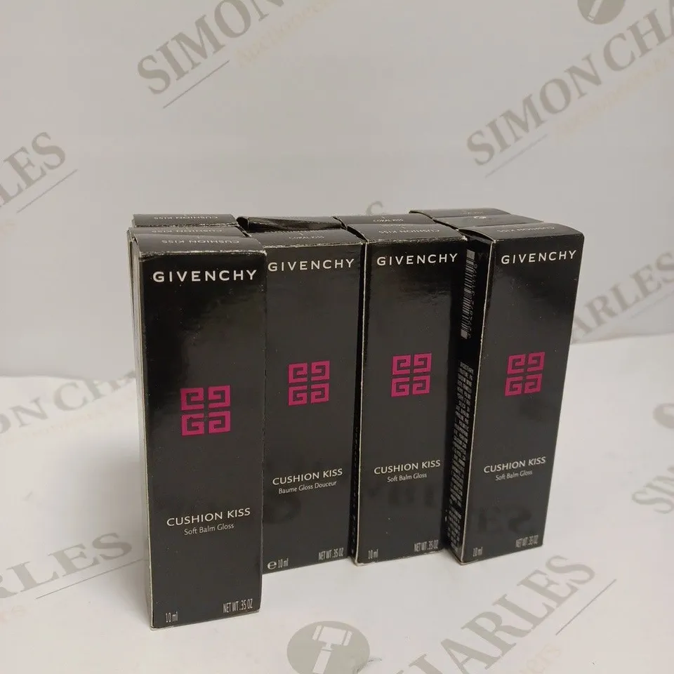 APPROXIMATELY 10 X 5ML GIVENCHY CUSHION KISS SOFT BALM GLOSS #1 CORAL KISS