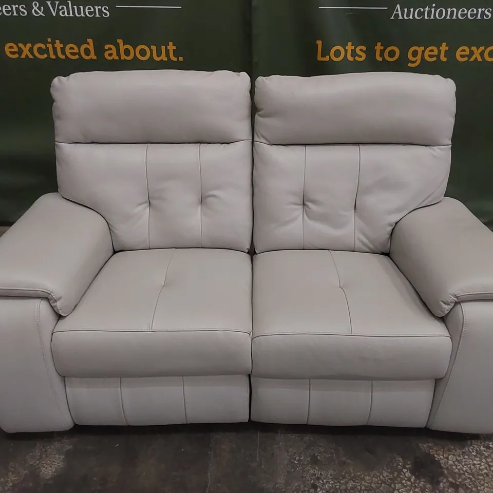 QUALITY DESIGNER ITALIAN MADE ERBA ELECTRIC RECLINING LEATHER UPHOLSTERED 2 SEATER LOVESEAT SOFA