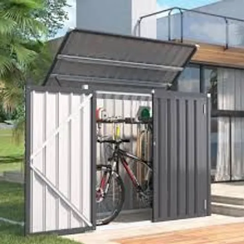 BOXED OUTDOOR WATERPROOF 5 FT. W X 3 FT. D METAL FLAT STORAGE SHED (1 BOX)