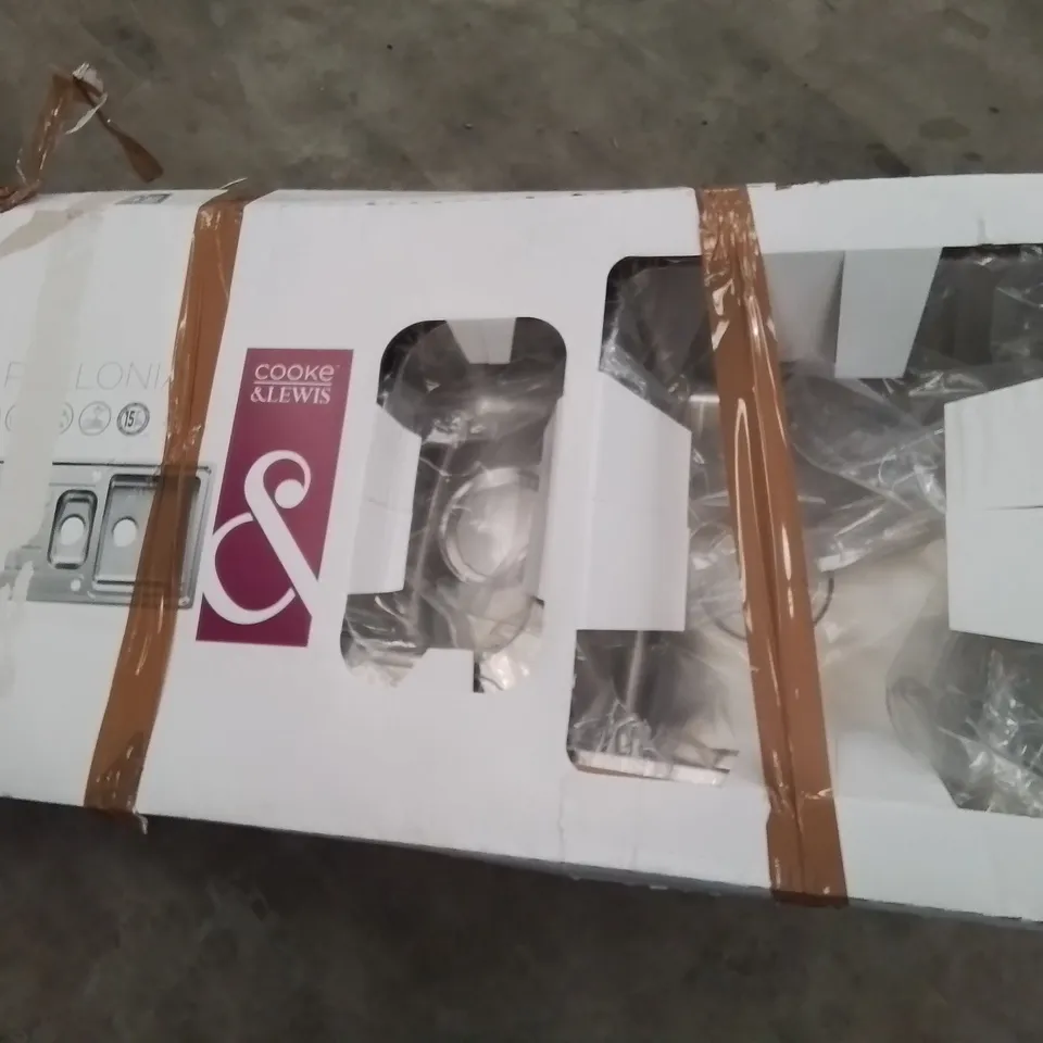 BOXED COOKE & LEWIS APOLLONIA STAINLESS STEEL 1.5 BOWL SINK & DRAINER 