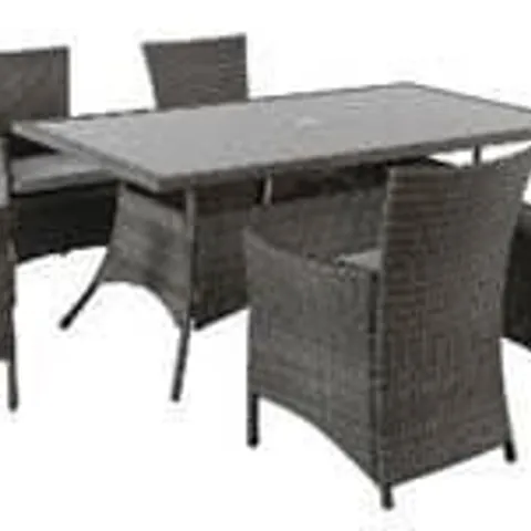 BOXED POLYWOOD 6 SEATER RATTAN DINING SET - ONLY INCLUDES 3 CHAIRS, NO TABLE