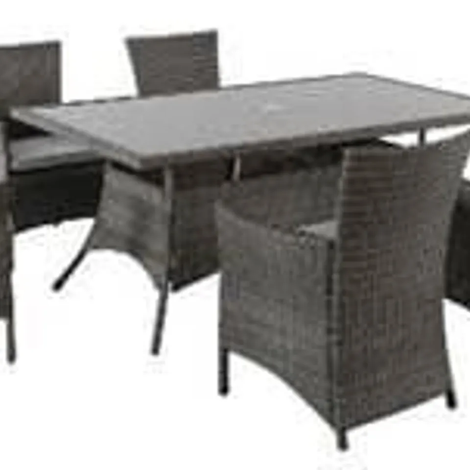 BOXED POLYWOOD 6 SEATER RATTAN DINING SET - ONLY INCLUDES 3 CHAIRS, NO TABLE
