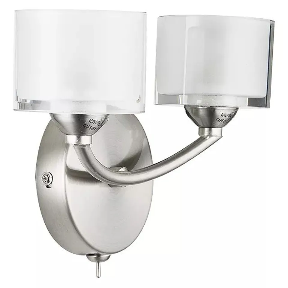 JOHN LEWIS PAIGE 2 LIGHT WALL FITTING, GLASS SHADES