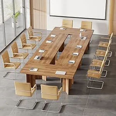 BOXED 63 INCH CONFERENCE TABLE, LARGE RECTANGLE MEETING SEMINAR TABLE FOR 10-12 PERSON, LONG WOODEN BUSINESS TABLES, HOME OFFICE COMPUTER DESK