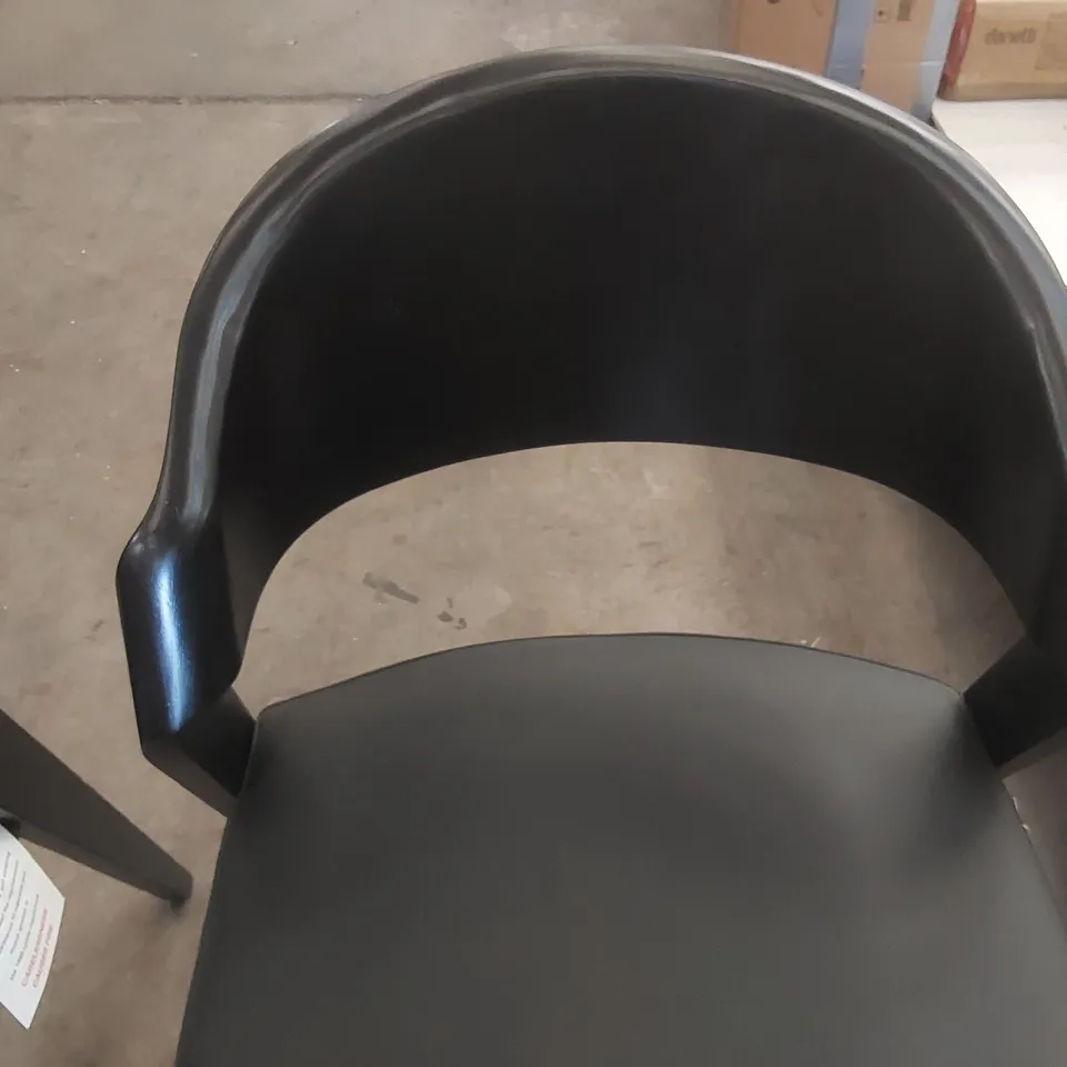 SET OF 2 DANETTI ENZO BLACK LEATHER DINING CHAIRS