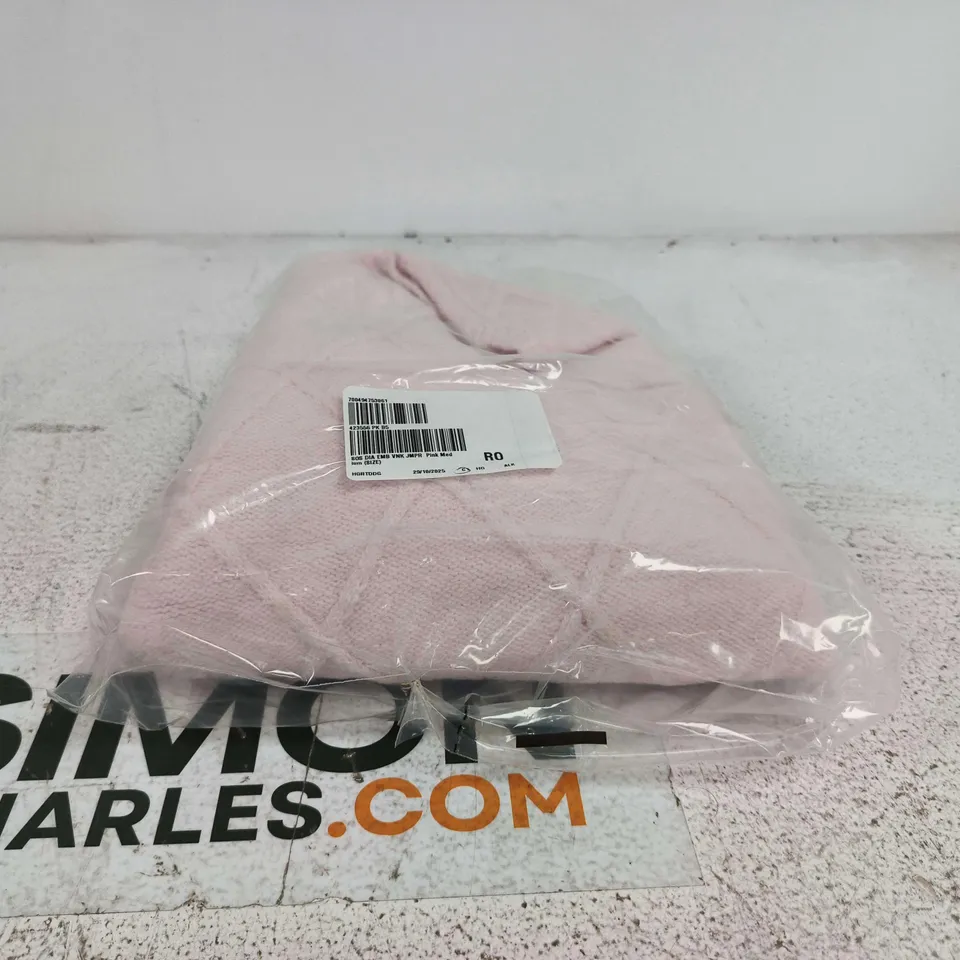 SOSANDER DIAMOND EMBELLISHED V NECK JUMPER PINK MEDIUM