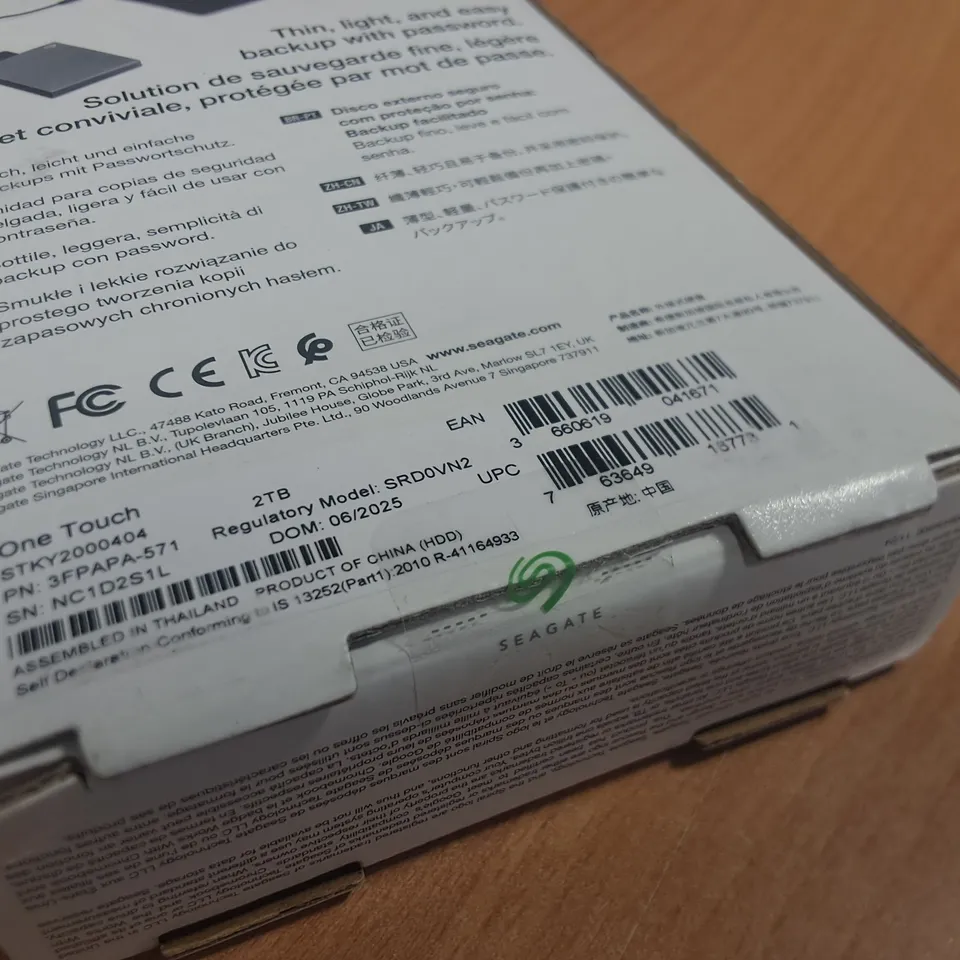 SEALED SEAGATE ONETOUCH 2TB HDD 