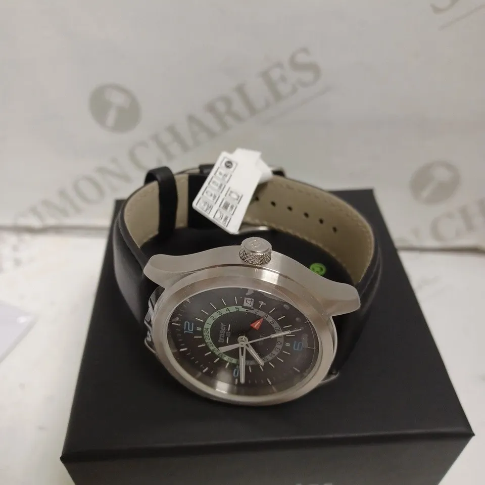 BOXED TRASER AURORA WATCH - SWISS MADE - LEATHER STRAP - STAINLESS STEEL - WATER RESISTANT 1 OBAR.