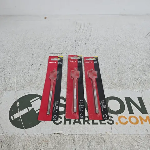 3 X HILTI ASSORTED WDB-S-H6 SPADE BITS