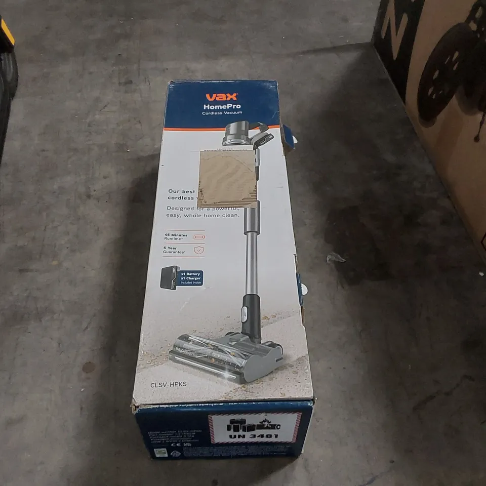 BOXED VAX HOMEPRO CORDLESS VACUUM CLEANER 