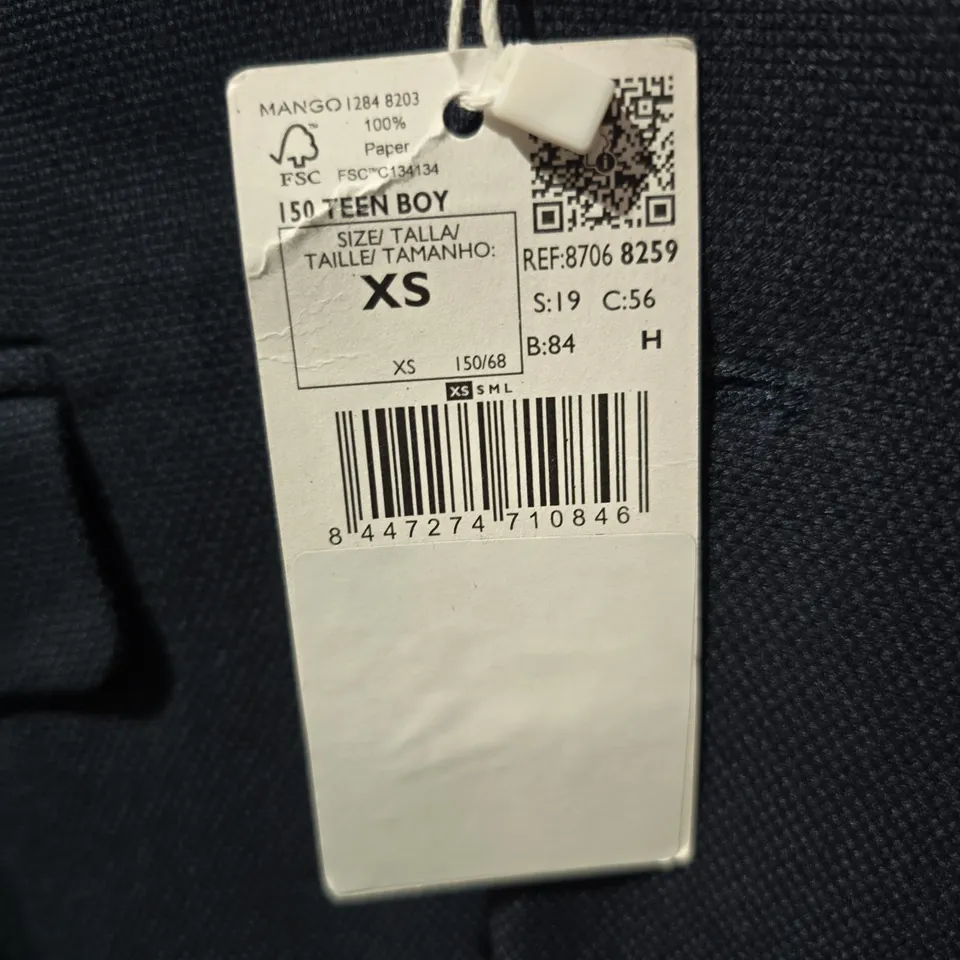 MANGO MNG TEEN BOY NAVY BLAZER XS – MADE IN VIETNAM
