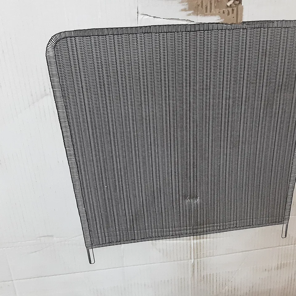 BOXED WICKER HEADBOARD  - DOUBLE IN NATURAL (L135 X W5 X 136 CM )
