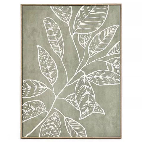 GREEN BOTANICAL PRINTED CAPPED CANVAS WITH FOAM TECHNIQUE 60X80CM