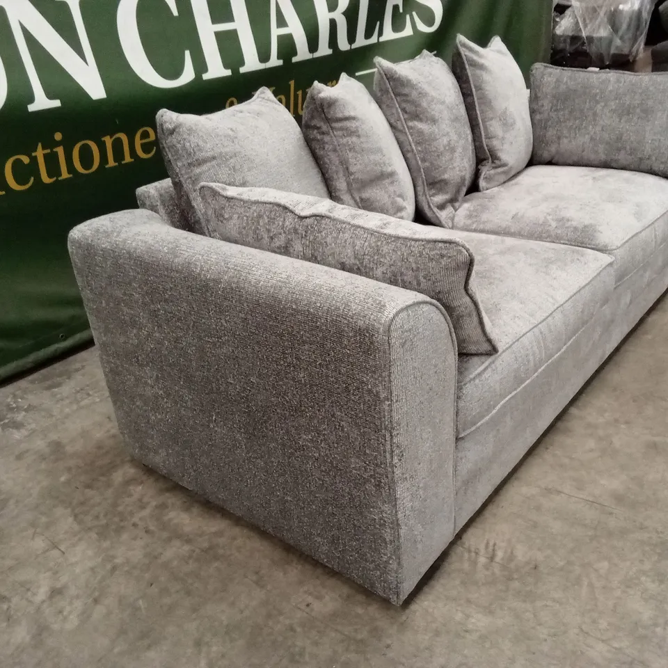 SOHO 3 SEATER FABRIC SCATTER-BACK SOFA - GREY