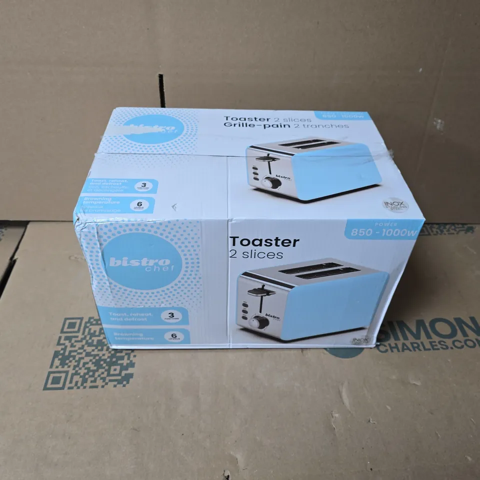 BISTRO CHEF 2-SLICE TOASTER – BLUE