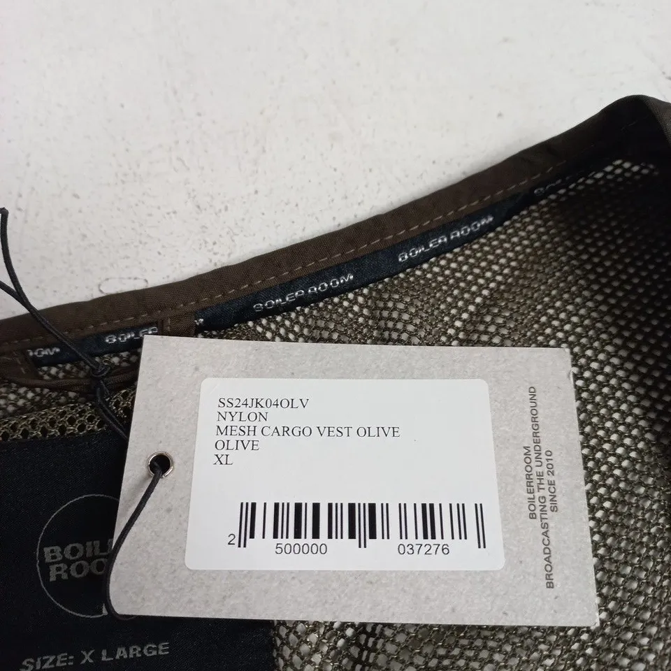 BOILER ROOM NYLON MESH CARGO VEST OLIVE – XL