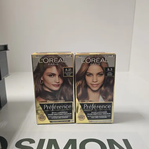 L'OREAL PARIS PRÉFÉRENCE HAIR COLOUR X2 – SHADES 6.21 & 5.3 (ORIGINAL PACKAGING)