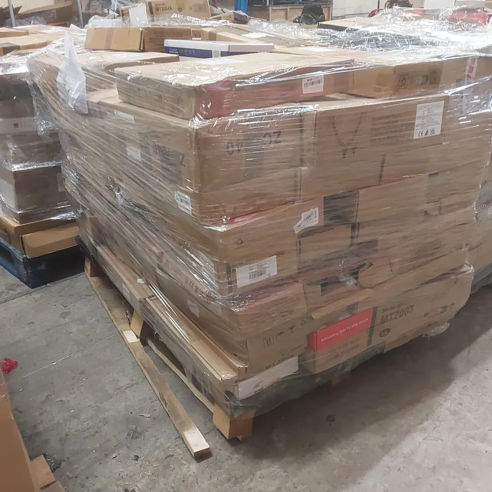 PALLET CONTAINING A VERY LARGE QUANTITY OF ASSORTED TV STANDS/MOUNTS ECT