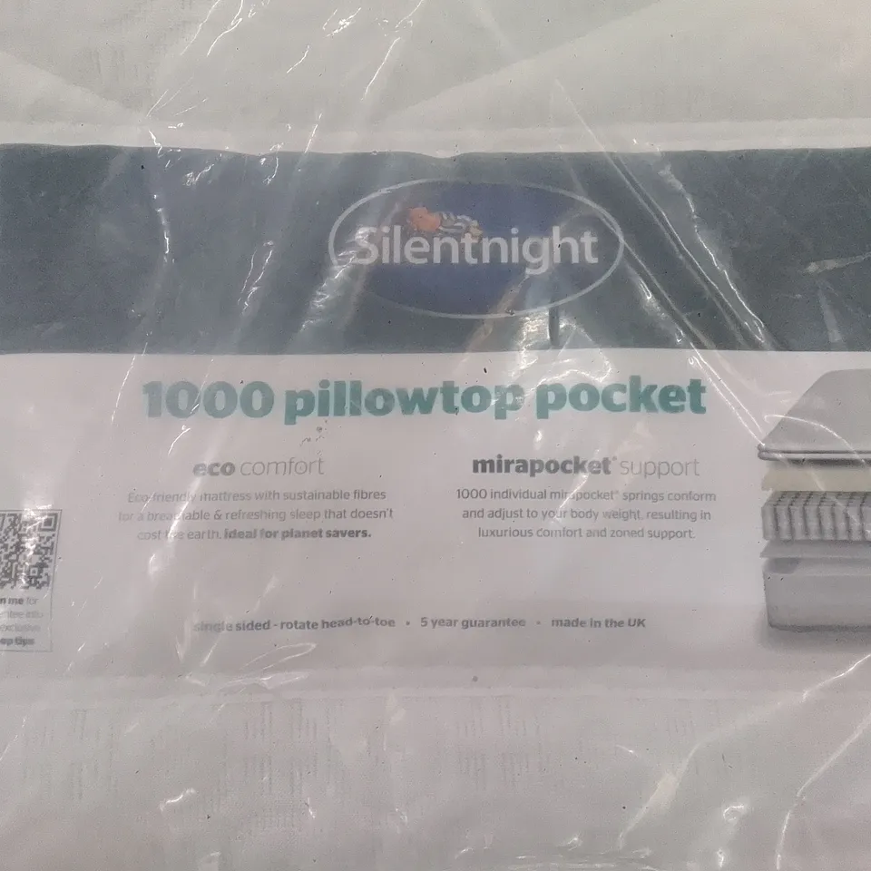 QUALITY BAGGED ECO COMFORT PILLOW TOP 5FT MATTRESS 